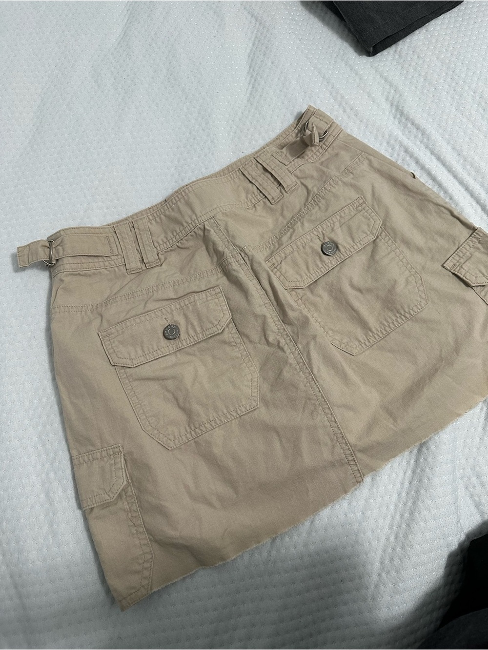 Women’s Beige Cargo Mini Skort - Casual Utility Style